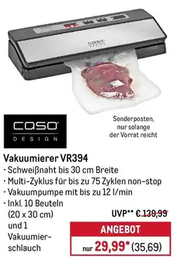 METRO caso DESIGN Vakuumierer VR394 Angebot