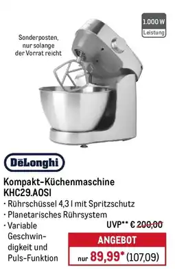 METRO DeLonghi Kompakt-Küchenmaschine KHC29.AOSI Angebot