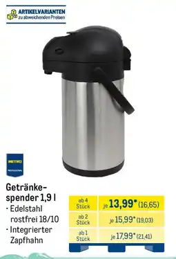 METRO METRO PROFESSIONAL Getränkespender 1,9L Angebot