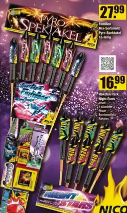 V Baumarkt NICO Feuerwerk Familien Mix-Sortiment Pyro-Spektakel 18-teilig Angebot
