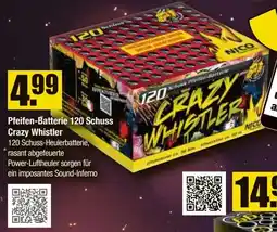 V Baumarkt NICO Feuerwerk Pfeifen-Batterie 120 Schuss Crazy Whistler Angebot