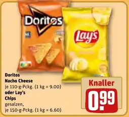 REWE Doritos Nacho Cheese oder Lay's Chips Angebot