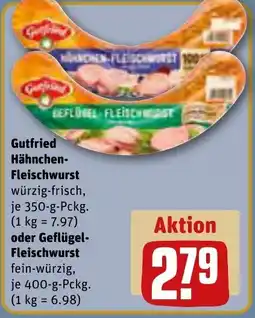REWE Gutfried Hähnchen Fleischwurst oder Geflügel Fleischwurst Angebot