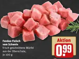 REWE Fondue-Fleisch vom Schwein Angebot