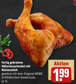 REWE Fertig gebratene Hähnchenschenkel mit Rückenstück Angebot