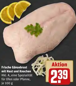 REWE Frische Gänsebrust mit Haut und Knochen Angebot