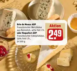 REWE Brie de Meaux AOP oder Roquefort AOP Angebot