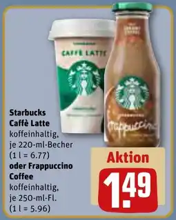 REWE Starbucks Caffè Latte oder Frappuccino Coffee Angebot