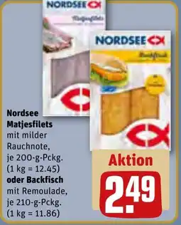 REWE Nordsee Matjesfilets oder Backfisch Angebot