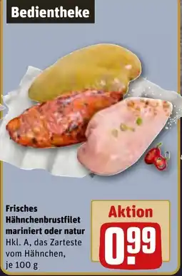 REWE Frisches Hähnchenbrustfilet mariniert oder natur Angebot