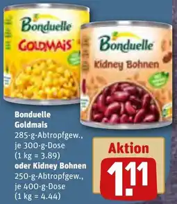 REWE Bonduelle Goldmais oder Kidney Bohnen Angebot