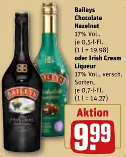 REWE Baileys Chocolate Hazelnut oder Irish Cream Liqueur Angebot