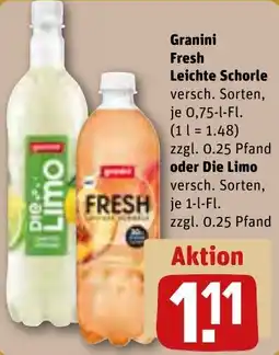 REWE Granini Fresh Leichte Schorle oder Die Limo Angebot