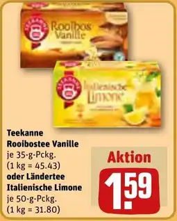 REWE Teekanne Rooibostee Vanille oder Ländertee Italienische Limone Angebot