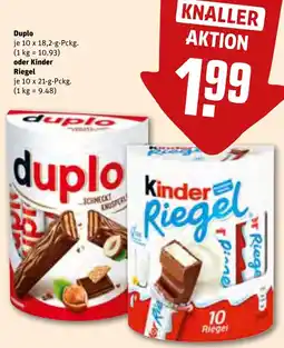 REWE Duplo oder Kinder Riegel Angebot