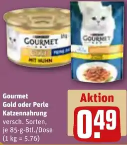 REWE Gourmet Gold oder Perle Katzennahrung Angebot