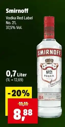 Thomas Philipps Smirnoff vodka red label no. 21 Angebot