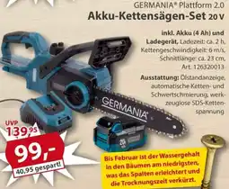 Sonderpreis Baumarkt GERMANIA Plattform 2.0 Akku-Kettensägen-Set 20 v Angebot