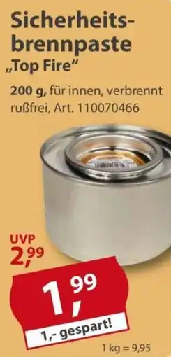Sonderpreis Baumarkt Sicherheitsbrennpaste „Top Fire" Angebot