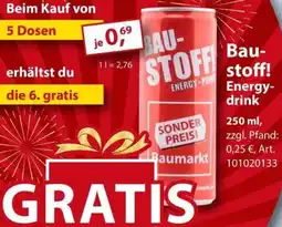 Sonderpreis Baumarkt Baustoff! Energydrink Angebot