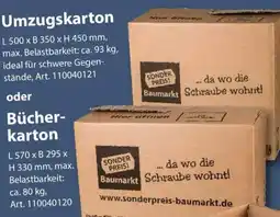 Sonderpreis Baumarkt Umzugskarton oder Bücherkarton Angebot