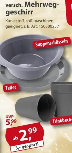 Sonderpreis Baumarkt versch. Mehrweggeschirr Angebot