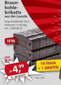 Sonderpreis Baumarkt Braunkohlebriketts aus der Lausitz Angebot