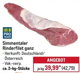 METRO Simmentaler Rinderfilet ganz Angebot