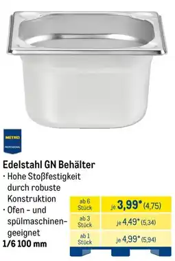 METRO Edelstahl GN Behälter Angebot