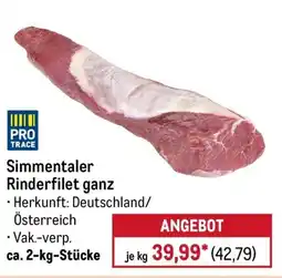 METRO Simmentaler Rinderfilet ganz Angebot