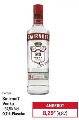 METRO Europa Smirnoff Vodka Angebot