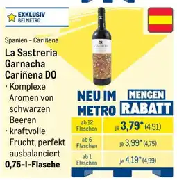 METRO La Sastreria Garnacha Cariñena DO Angebot