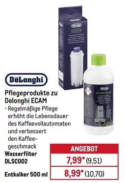 METRO DeLonghi Pflegeprodukte zu Delonghi ECAM Angebot