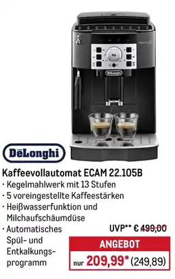 METRO DeLonghi Kaffeevollautomat ECAM 22.105B Angebot