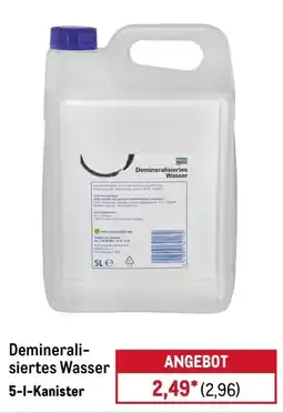 METRO Demineralisiertes Wasser Angebot
