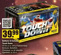 V Baumarkt NICO Feuerwerk Batterie 43 Schuss Touch Down Angebot