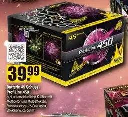 V Baumarkt NICO Feuerwerk Batterie 45 Schuss ProfiLine 450 Angebot