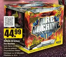 V Baumarkt NICO Feuerwerk Batterie 36 Schuss Fire Machine Angebot
