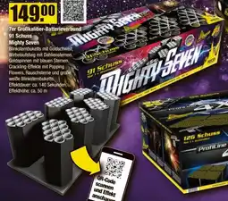 V Baumarkt NICO Feuerwerk 7er Großkaliber-Batterieverbund 91 Schuss Mighty Seven Angebot