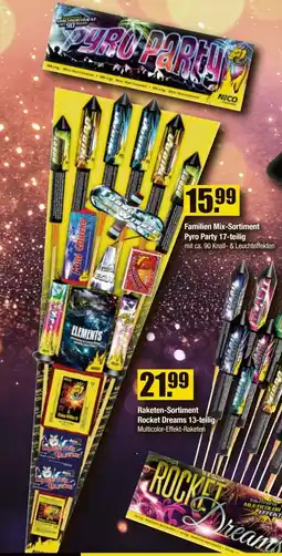 V Baumarkt NICO Feuerwerk Familien Mix-Sortiment Pyro Party 17-teilig Angebot