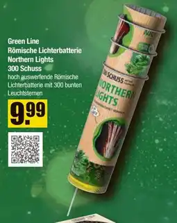 V Baumarkt NICO Feuerwerk Green Line Römische Lichterbatterie Northern Lights 300 Schuss Angebot
