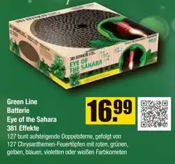V Baumarkt NICO Feuerwerk Green Line Batterie Eye of the Sahara 381 Effekte Angebot