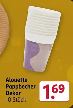 Rossmann 10 Stück Alouette Pappbecher Dekor Angebot
