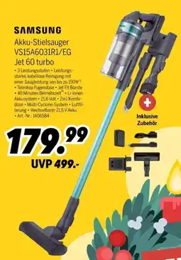 MEDIMAX SAMSUNG Akku-Stielsauger VS15A6031R1/EG Jet 60 turbo Angebot