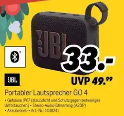 MEDIMAX JBL Portabler Lautsprecher GO 4 Angebot
