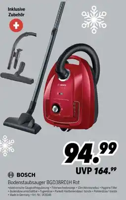 MEDIMAX BOSCH Bodenstaubsauger BGD38RD1H Rot Angebot