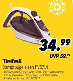 MEDIMAX Tefal Dampfbügeleisen FV5714 Angebot