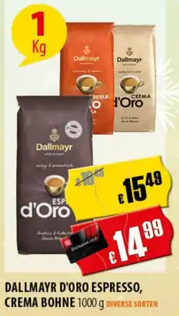 FreeOneShop DALLMAYR D'ORO ESPRESSO, CREMA BOHNE Angebot