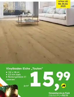 Globus Baumarkt Vinylboden Eiche „Toulon" Angebot