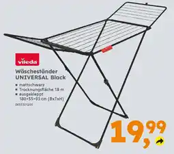 Globus Baumarkt vileda Wäscheständer UNIVERSAL Black Angebot